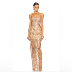 Bronx and Banco Giselle Maxi Dress In Gold